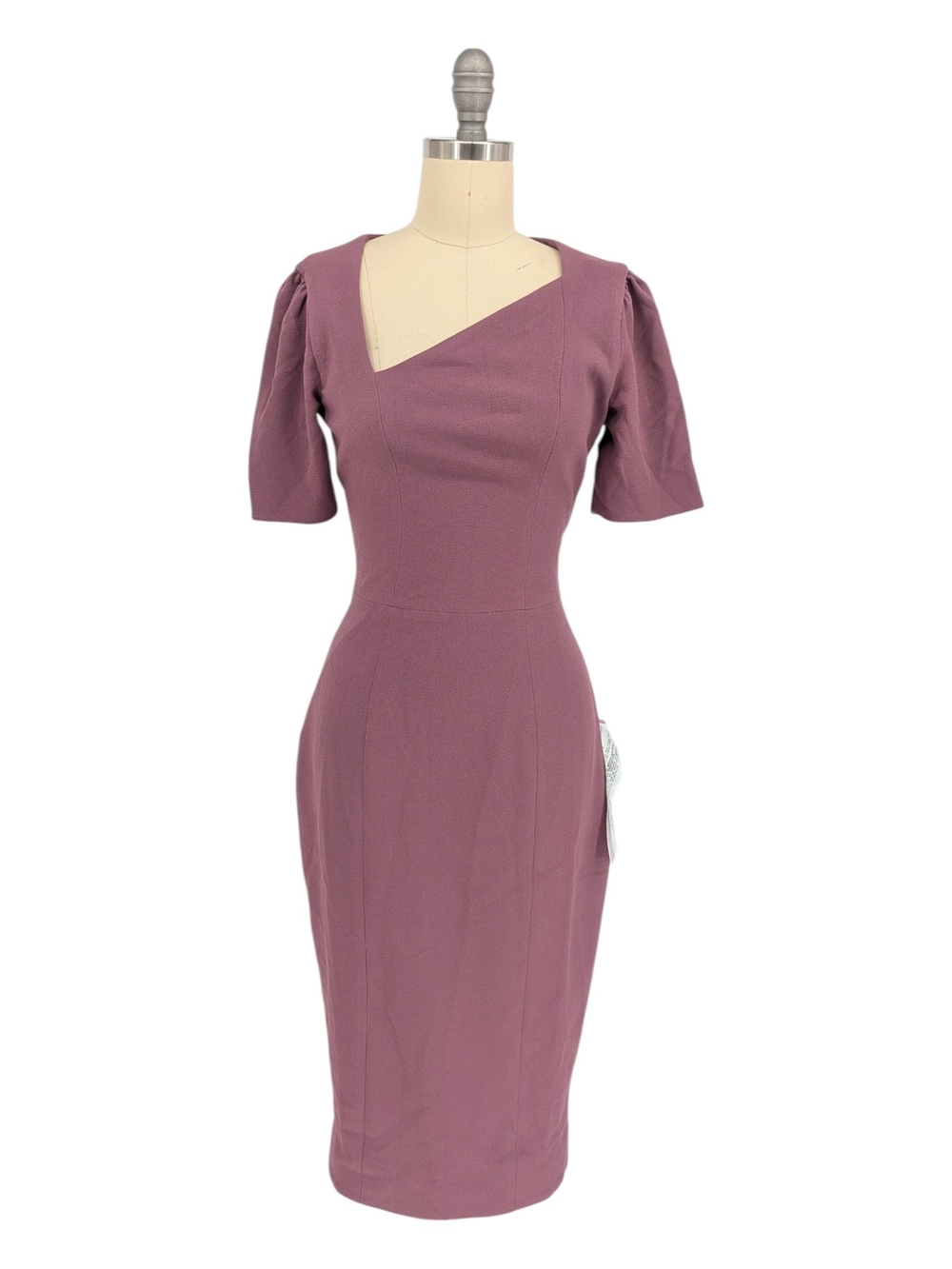30345 NEW Dress the Population Asymmetrical Sheath Dress Purple size XSmall